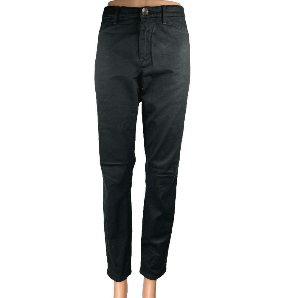 Banana Republic Women's Black Straight Leg Mid Rise Stretch Denim Jeans Pants 30